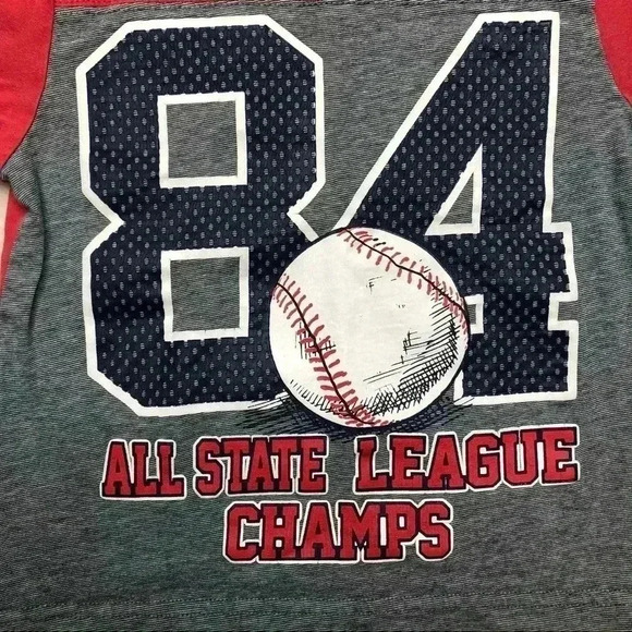 Healthtex Baseball T-Shirt Red & Grey Size 4T - Picture 3 of 16